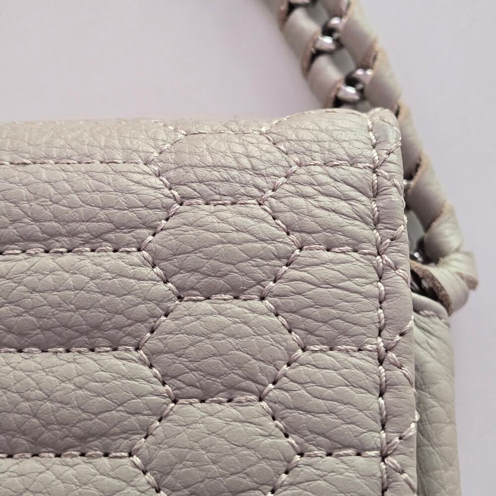 Aimee Kestenberg Quilted Leather Convertible Crossbody Clutch Chain Strap Beige - Picture 10 of 14